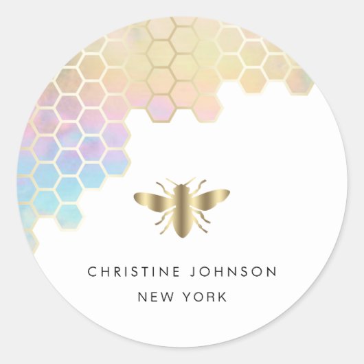 Logo für Honigbiene Runder Aufkleber (Vorderseite)
