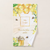 Logo für Hummelbienen, Honigblüten, gelbe Blüten Badhandtuch Set (Handtuch)