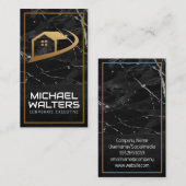 Logo für Immobilien-Anwesen | Marmorleder Visitenkarte (Vorne/Hinten)