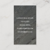 Logo für Immobilien-Anwesen | Schwarzer Marmor Terminkarte (Rückseite)