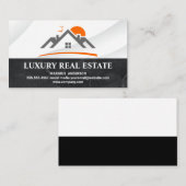 Logo für Immobilien-Anwesen | Schwarzer Marmor Visitenkarte (Vorne/Hinten)