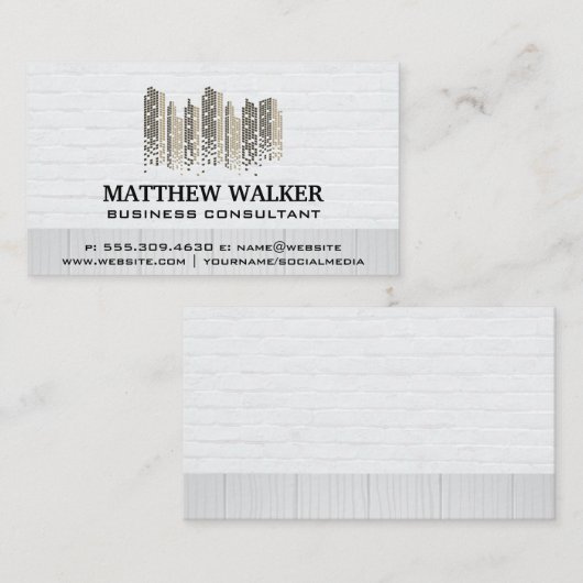 Logo für Immobilien-Anwesen | Ziegelmauer Visitenkarte (Vorne/Hinten)