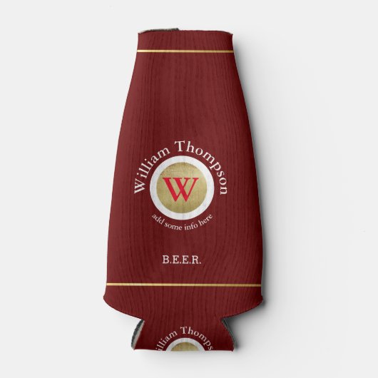 Logo für individuelles Bier (Name und Initialen) Flaschenkühler (Vorderseite)