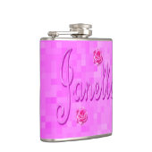 Logo für Janette auf Rosa, Flachmann (Rechts)