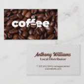 Logo für Kaffee-Cup | Bohnenuntergrund Visitenkarte (Vorne/Hinten)