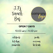 LOGO FÜR KLEINE GESCHÄFTSSTUNDEN FENSTERAUFKLEBER (Blatt 3)