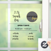 LOGO FÜR KLEINE GESCHÄFTSSTUNDEN FENSTERAUFKLEBER (Zuhause)