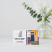 Logo für kommerzielle Gebäude | Wohnhaus Visitenkarte (Stehend Vorderseite)