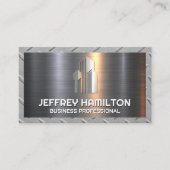 Logo für Kommerzielles Stahl | Metallische Grenze Visitenkarte (Vorderseite)