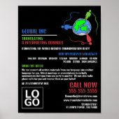 Logo für Kommunikation, Übersetzer und Dolmetscher Poster (Vorne)