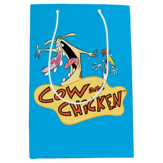 Logo für Kuh und Hühnchen Mittlere Geschenktüte (Vorderseite)