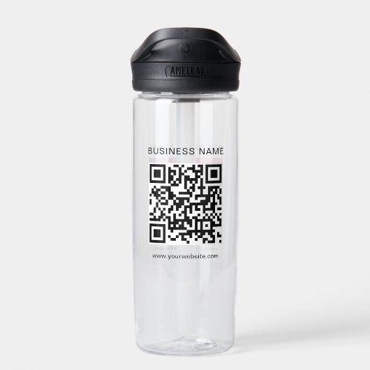 Logo für kundenspezifische Firmennamen URL QR-Code Trinkflasche (Rückseite)