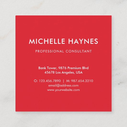 Logo für kundenspezifische Unternehmen Quadratische Visitenkarte (Rückseite)