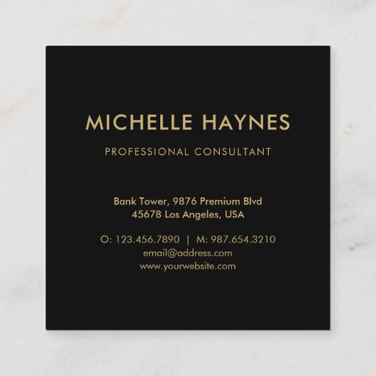 Logo für kundenspezifische Unternehmen Quadratische Visitenkarte (Rückseite)