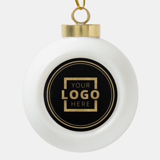 Logo für kundenspezifische Unternehmen Weihnachten Keramik Kugel-Ornament (Vorderseite)