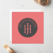 Logo für künstlerische Persönliche Monogrammnamen  Mitteilungskarte (Vorderseite/Rückseite Beispiel)