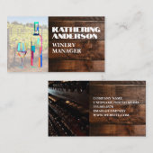Logo für künstlerische Weine | Holz Visitenkarte (Vorne/Hinten)