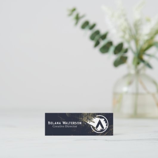 Logo für Künstlermarken | Halftone Abstrakt Hinter Mini Visitenkarte (Stehend Vorderseite)