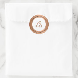 Logo für Kupferbraun-Metallic-Textur Runder Aufkleber