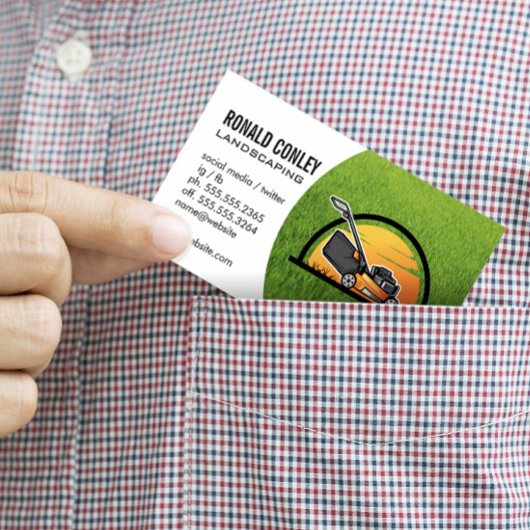 Logo für Landschaftsgestaltung | Rasenmäher Visitenkarte