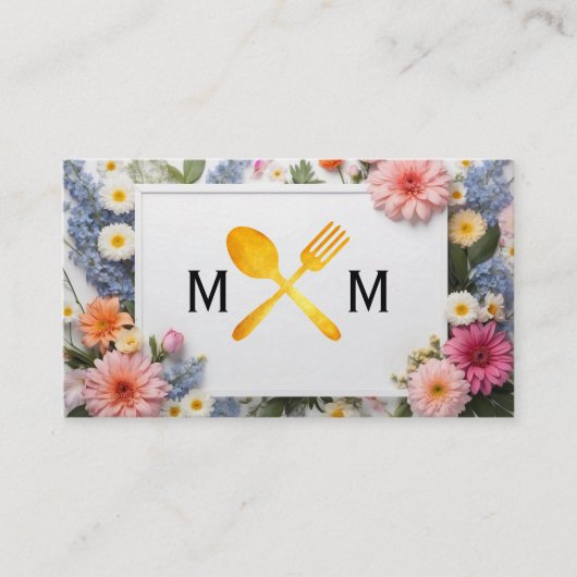 Logo für Lebensmittelzusatzstoffe | Farbige Blume Visitenkarte (Vorderseite)