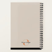 Logo für Light Tan + Black Text Company Business N Notizblock (Rückseite)