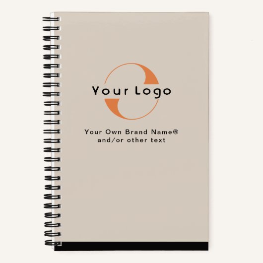 Logo für Light Tan + Black Text Company Business N Notizblock (Vorderseite)