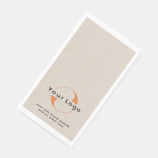 Logo für Light Tan + Black Text Company Business P Serviette (Ecke)