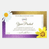 Logo für Lila Metallic-White-Product-Etiketten hin Rechteckiger Aufkleber (Vorderseite)