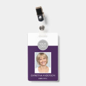 Logo für lila Mitarbeiterinnen und Mitarbeiter - F Ausweis (Vorderseite mit Clip)