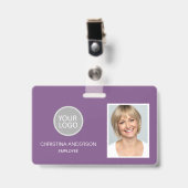 Logo für lila Mitarbeiterinnen und Mitarbeiter - F Ausweis (Vorderseite mit Clip)