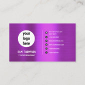 Logo für Lila QR-Code-Markenbezeichnungen Visitenkarte (Rückseite)