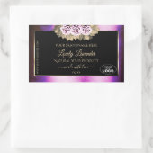 Logo für Lila, schwarze, florale Markierungen für Rechteckiger Aufkleber (Tasche)