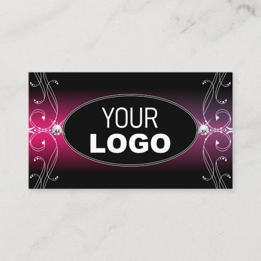 Logo für Lila Verzierte schwarzfarbene Diamanten Visitenkarte (Vorderseite)