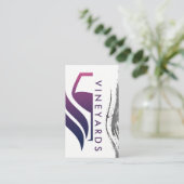 Logo für lila Weinglas | Brush Stroke Visitenkarte (Stehend Vorderseite)