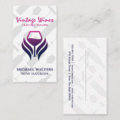 Logo für lila Weinglas | Muster für Set Visitenkarte (Vorne/Hinten)