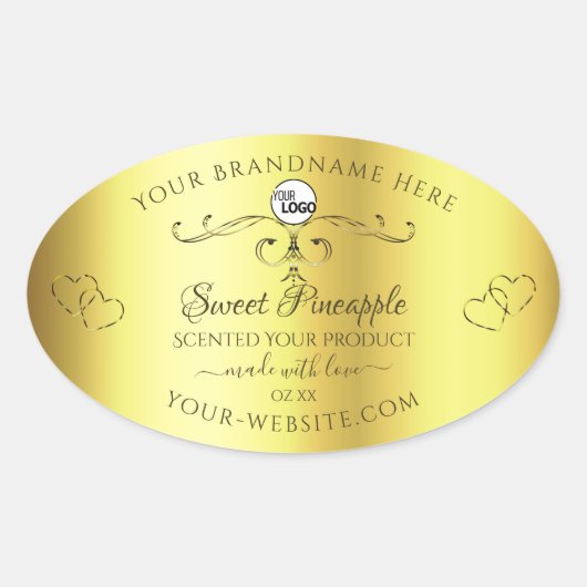 Logo für Luxuriöse Gold-Produktkennzeichnungen Ver Ovaler Aufkleber (Vorderseite)