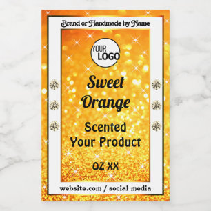 Logo für Luxusmarken für Orange Sparkle Glitzer Lebensmitteletikett