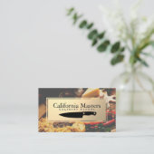 Logo für Messer | Gold Metallic | Lebensmittel in  Visitenkarte (Stehend Vorderseite)