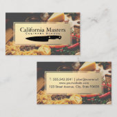 Logo für Messer | Gold Metallic | Lebensmittel in Visitenkarte (Vorne/Hinten)