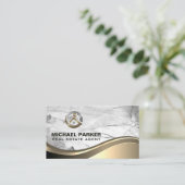 Logo für Metallic-Eigenschaften | Marmormetallwell Visitenkarte (Stehend Vorderseite)