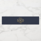 Logo für Minimalistische blaue Unternehmen Wasserflaschenetikett (Einzelnes Label)