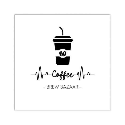 Logo für Minimalistische Kaffeestuben Gummistempel (Prägung)