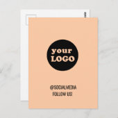 Logo für Minimalistische Pfirsichfirmen Postkarte (Vorne/Hinten)