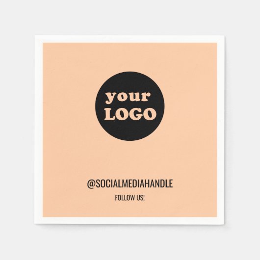 Logo für Minimalistische Pfirsichfirmen Serviette (Vorderseite)