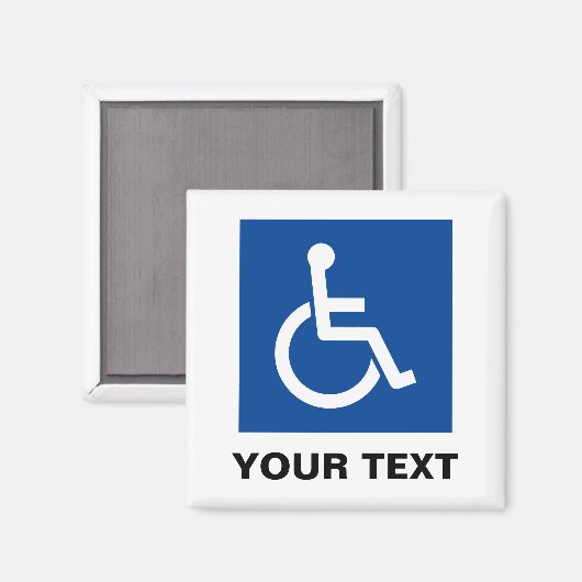 Logo für mit Behinderung Behinderung für Blaurolls Magnet (Vorderseite/Rückseite)