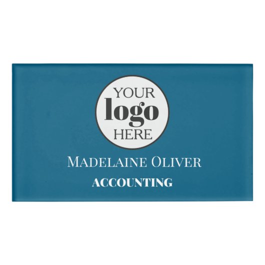 Logo für Mitarbeiter Blau Namenschild (Vorderseite)