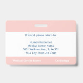 Logo für Mitarbeiter im Krankenhaus Pink-Foto-ID-A Ausweis (Back)