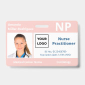 Logo für Mitarbeiter im Krankenhaus Pink-Foto-ID-A Ausweis (Front)