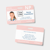 Logo für Mitarbeiter im Krankenhaus Pink-Foto-ID-A Ausweis (Front & Back)
